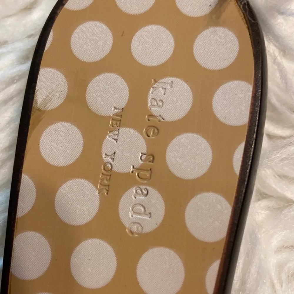 Kate Spade Sandals size 7B made in Italy brown and white color excellent condi - Picture 2 of 16